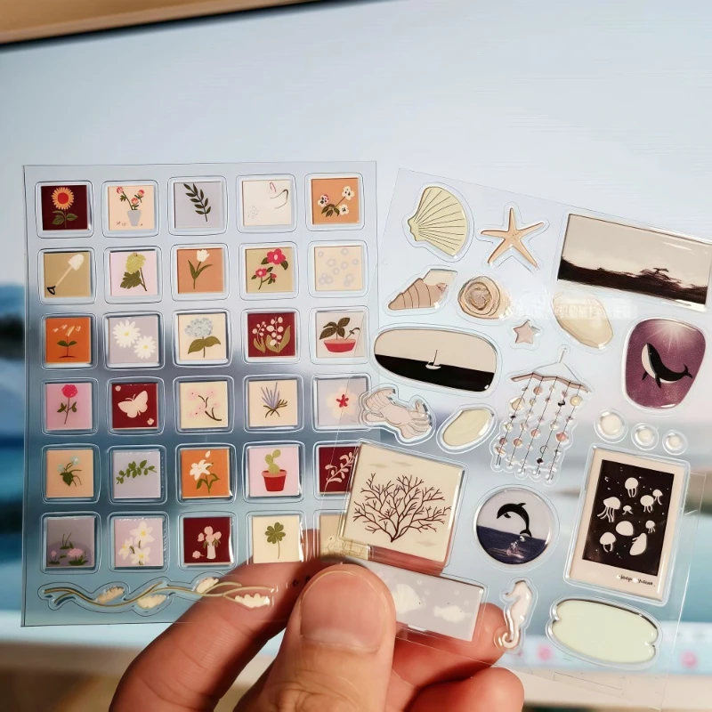 

1pc Crystal Jelly Stickers Cartoon Bubble Stickers Students DIY Scrapbooks Notebook Decals Small Gifts 9x7cm