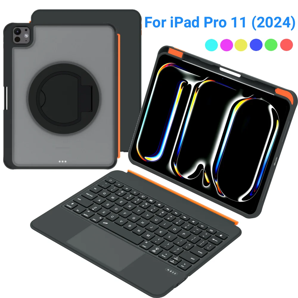 

Backlit Keyboard Case For iPad Pro 11 (2024) M4 Magnetic Split Backlit Keyboard TouchPad Backlight Keyboard with Rotating Stand
