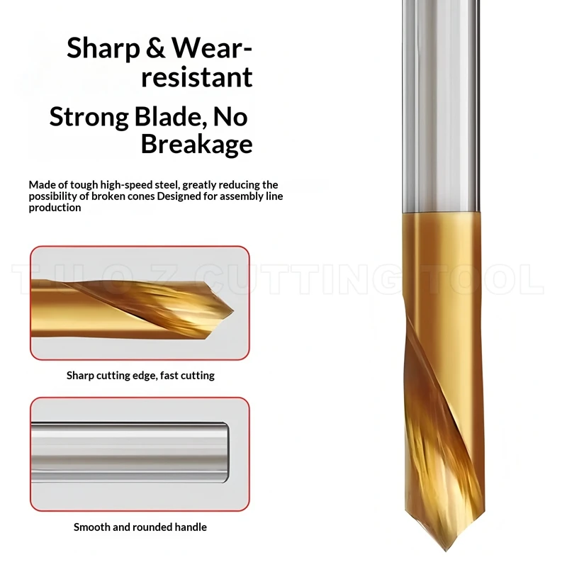M35 Cobalt Titanium Coated Extended Length HSS Center Drill 90° Spotting Tool for Precision Drilling And Positioning