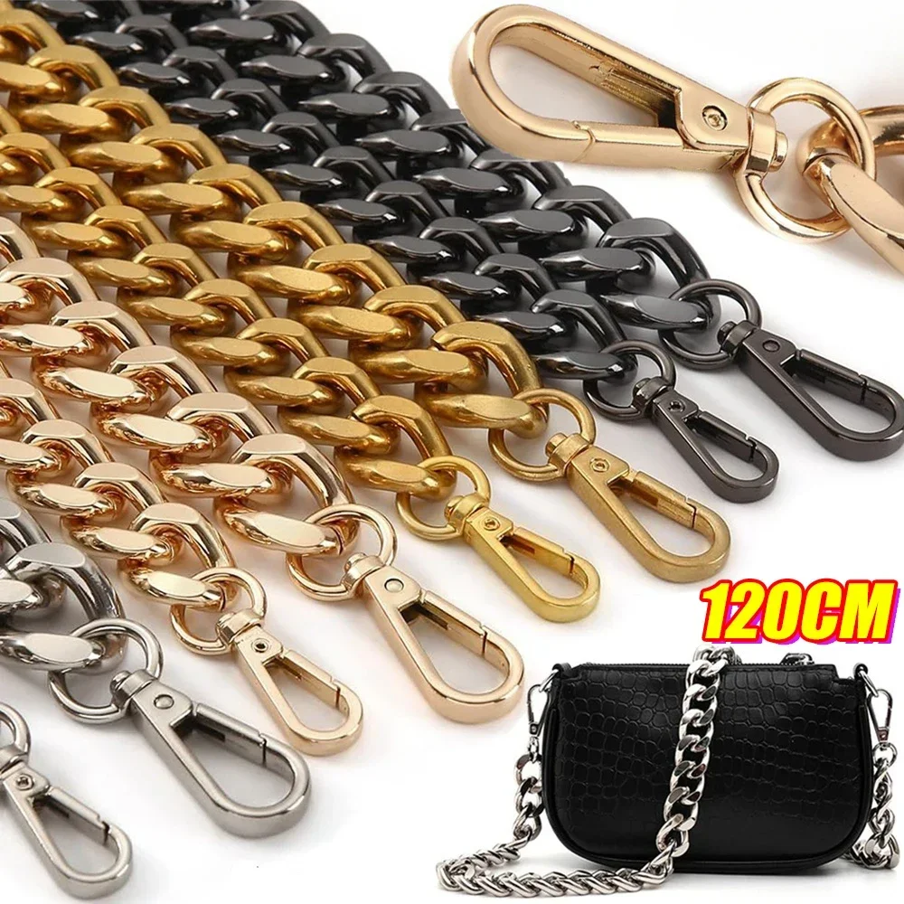 120cm Metal Aluminum Bag Chain Strap Handle Shoulder Crossbody Handbag Bag DIY Metal Replacement Chains Bag Parts Gifts