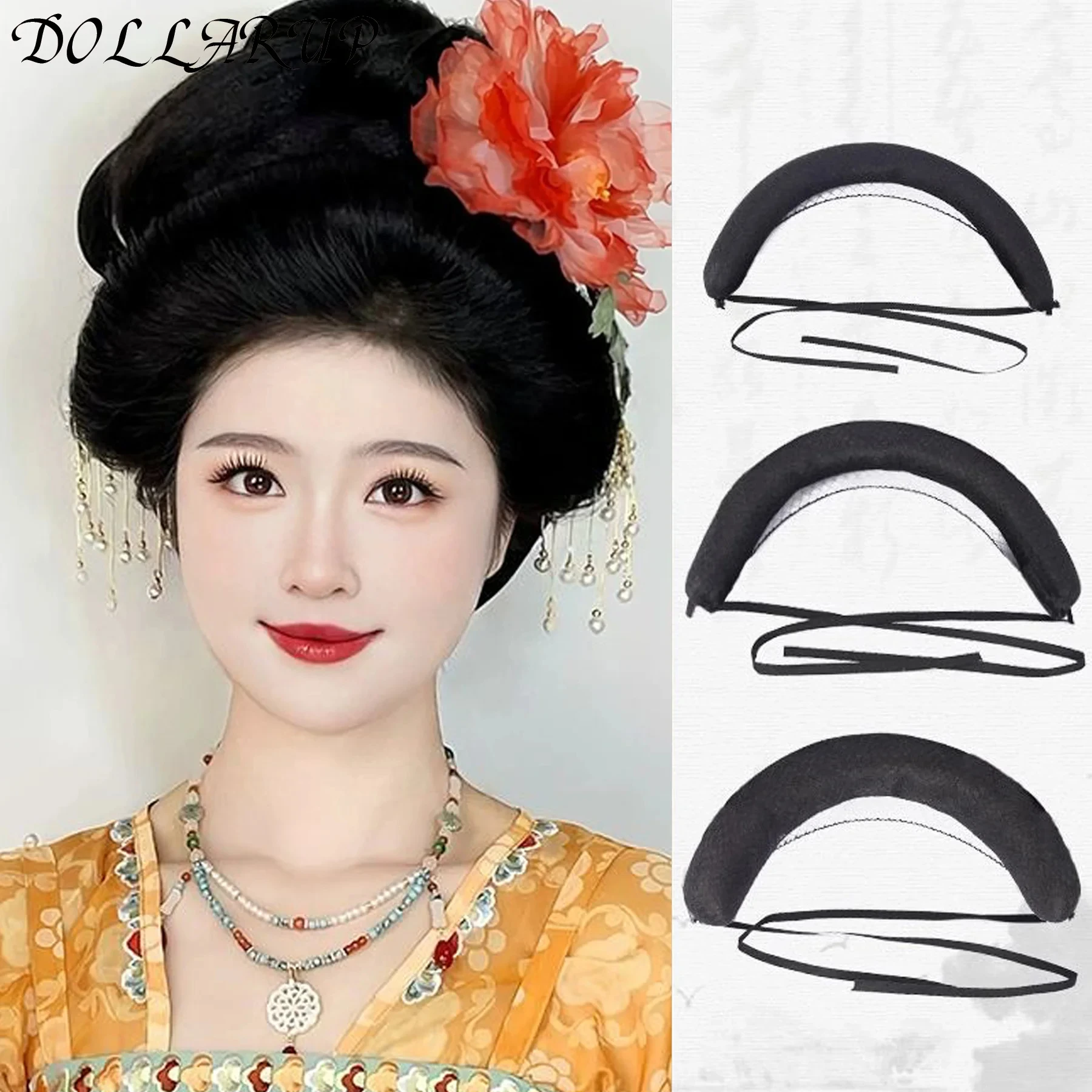 

JKL Синтетический антикварный парик Hanfu, женский цельный ленивый парик, сумка, антикварный витой узел для волос, повседневная универсальная подушечка для укладки