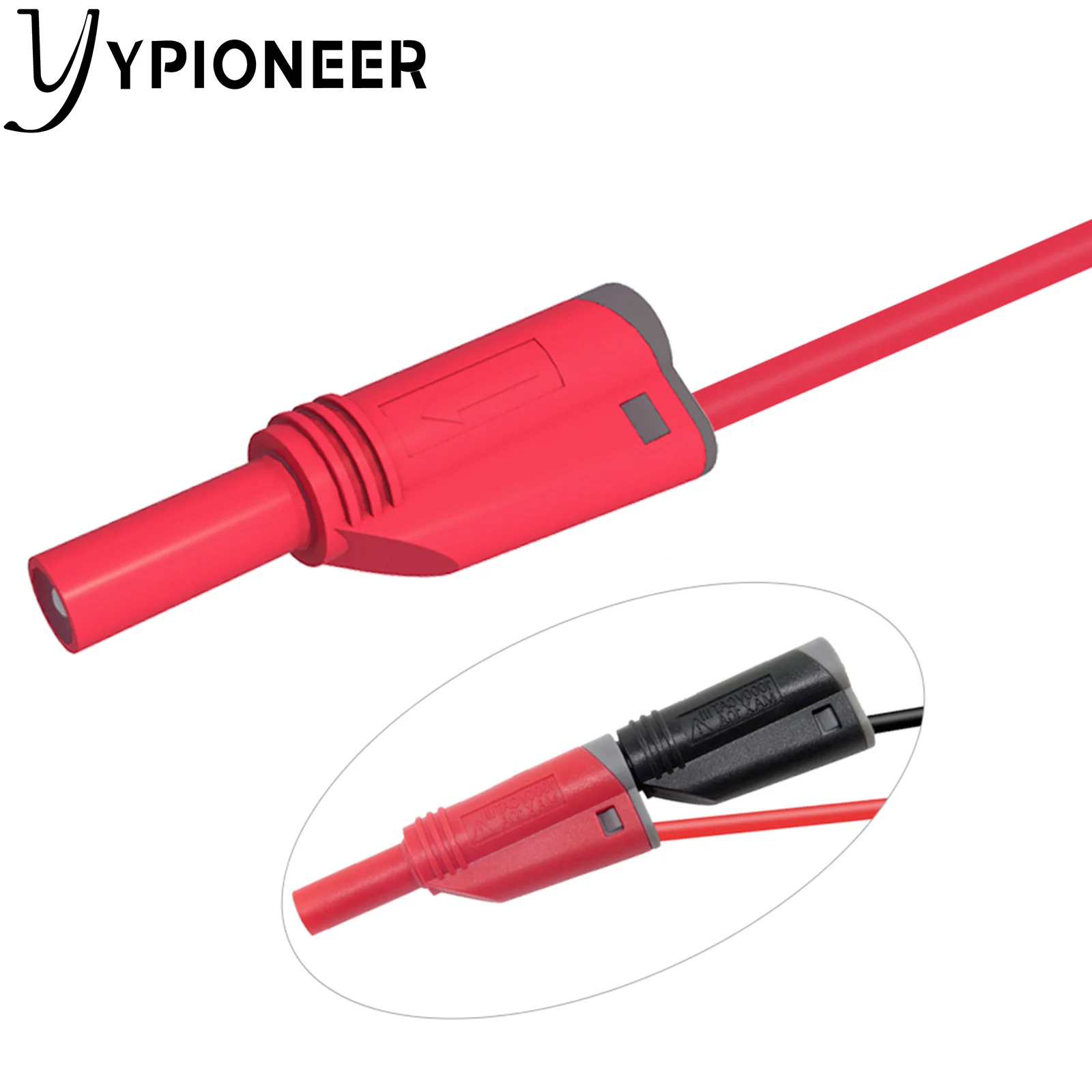 Ypioneer p1064 bnc teste chumbo cobre banhado a ouro bnc macho para dupla segurança 4mm banana macho plugues totalmente isolado empilhável envolto