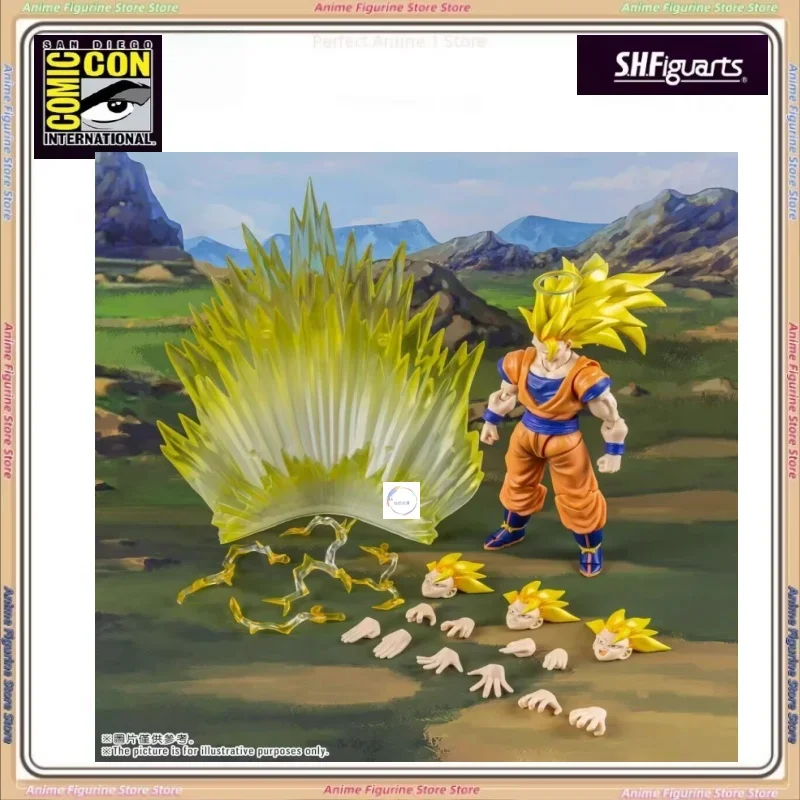 

Mochi Movable Dragon Ball SHF Golden Storm Saiyan 3 Sun Wukong Super Three Goku 6 Inch Movable Doll Sculpture Ornaments