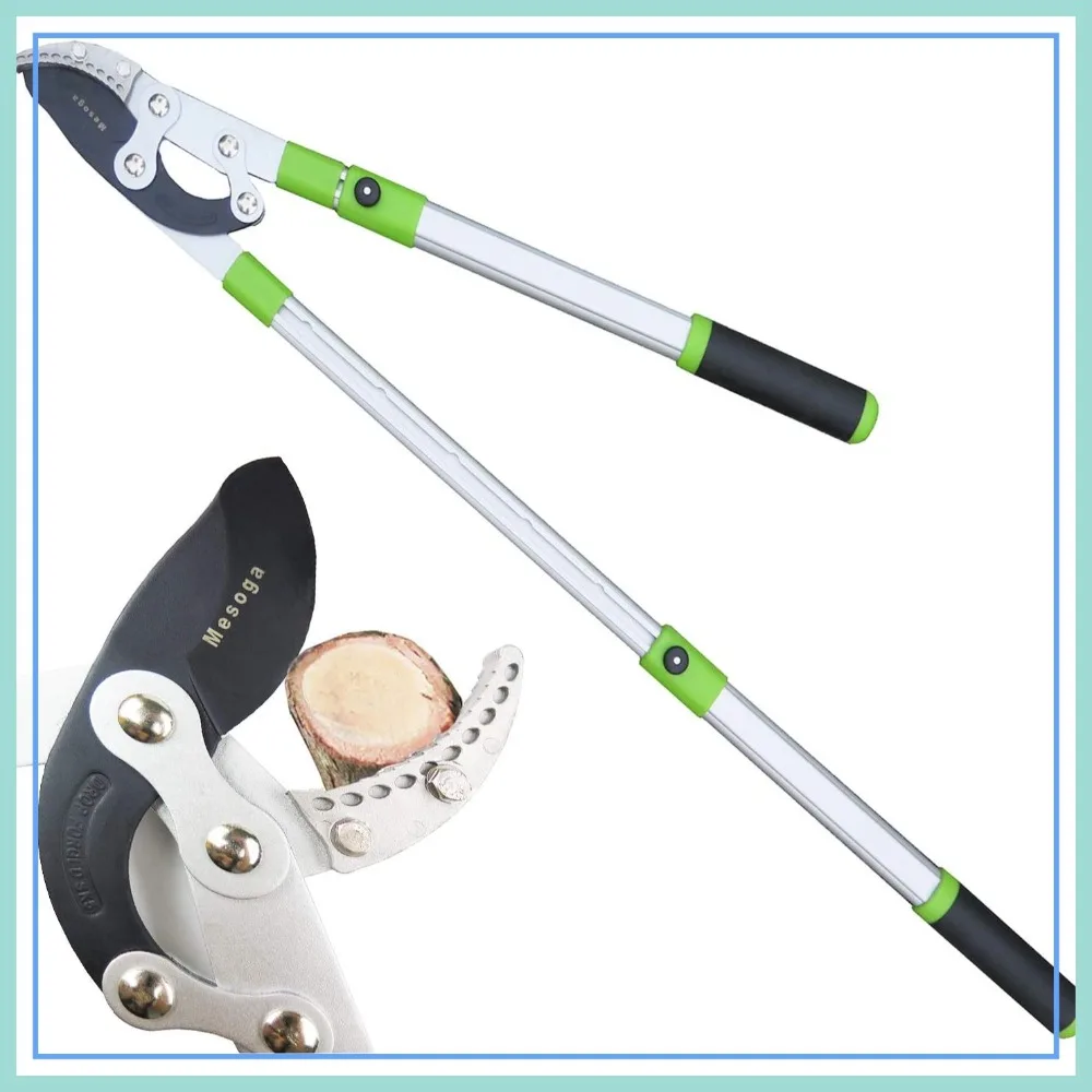 

Heavy Duty Anvil & Bypass Lopper with Telescopic Handle (26-41 Inch) - 5-Layer Adjustable Garden Pruner, 2-Inch Branch Cutter for Tree Trimming