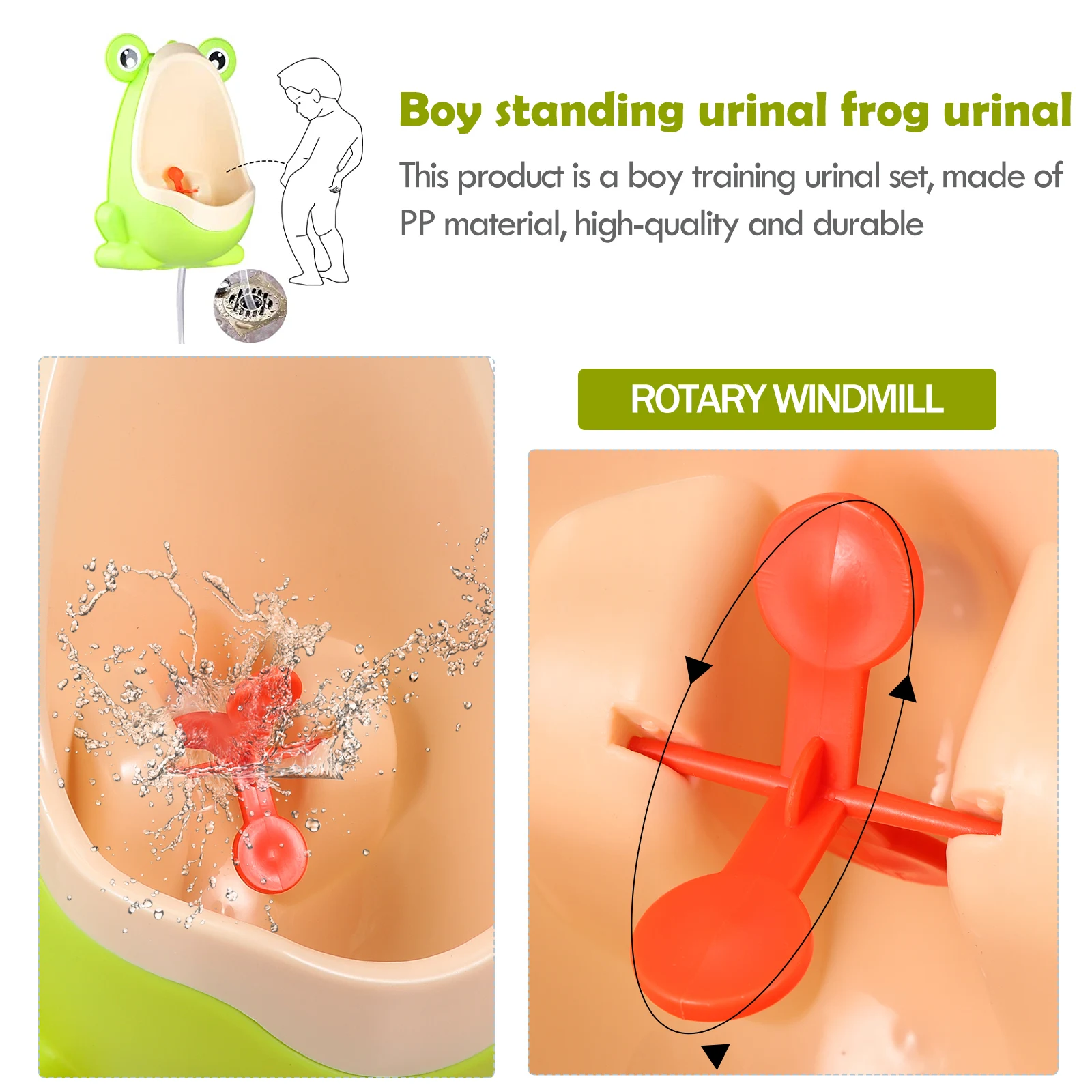 

Children Urinal Adjustable Height Cartoon Animal Durable PP Removable Bowl Easy Training Pee Standing Potty Baby