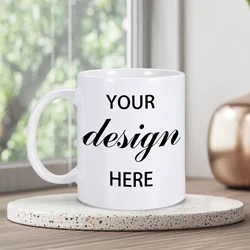 Custom Your Text Image Logo Mug Office Coffee Cups 11 oz Funny Ceramic Tea Water Mugs Novelty Drinkware for Coworker Women Men