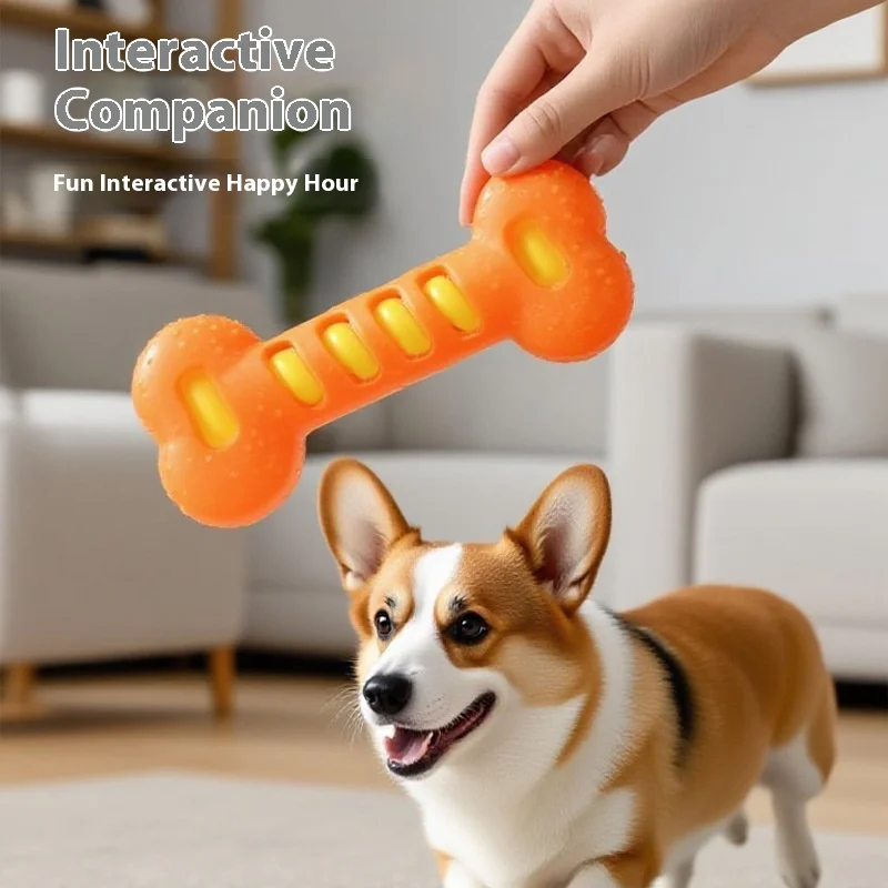 

2025 new dog molar bone toy, bite-resistant interactive training puppy toy gnawing dog bone dog boredom relief artifact