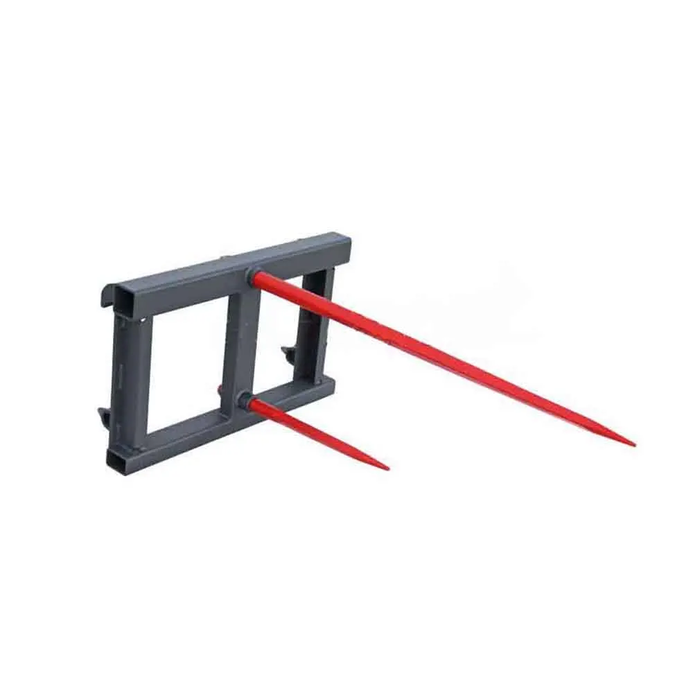 

Round bale nails for tractors, slip steering and loaders 1000 kg capacity hay handling attachment