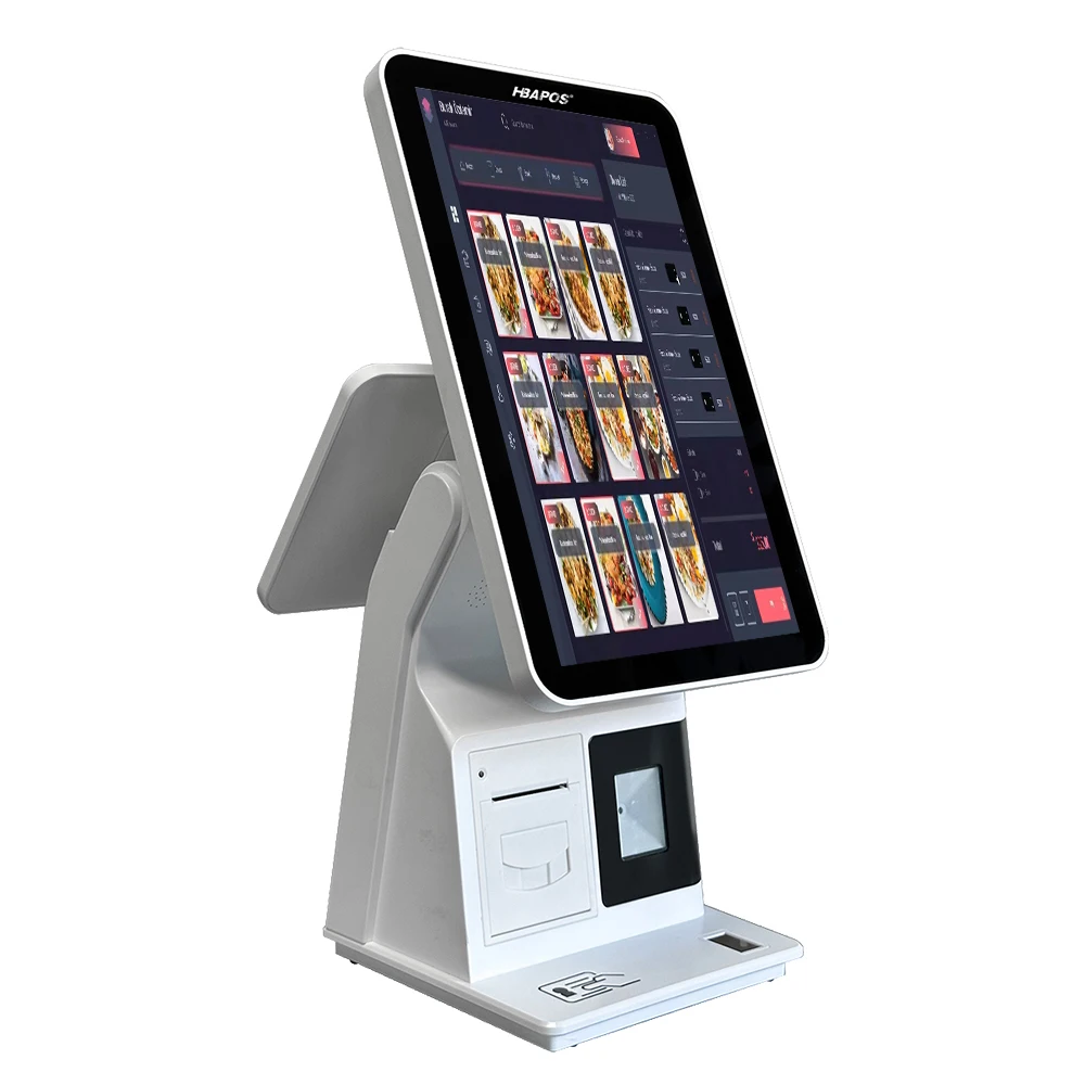 ATV&UTVHBA-GM70 15.6 Inch Dual Screen Capacitive Touch Monitor All-in-One Desktop POS System with Printer for Restaurants .