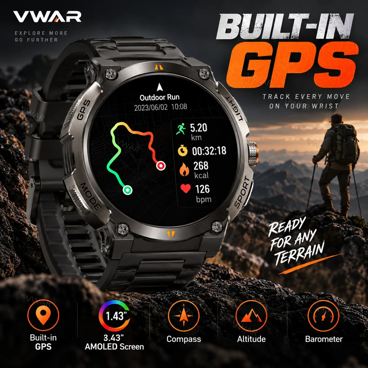 Reloj Inteligente Ultra 2026 GPS Táctico