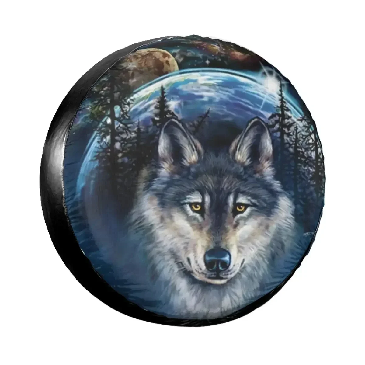 Wolf Spare Tire Cover for Jeep Mitsubishi Pajero Custom Animal Dust-Proof Car Wheel Covers 14 15 16 17 Inch