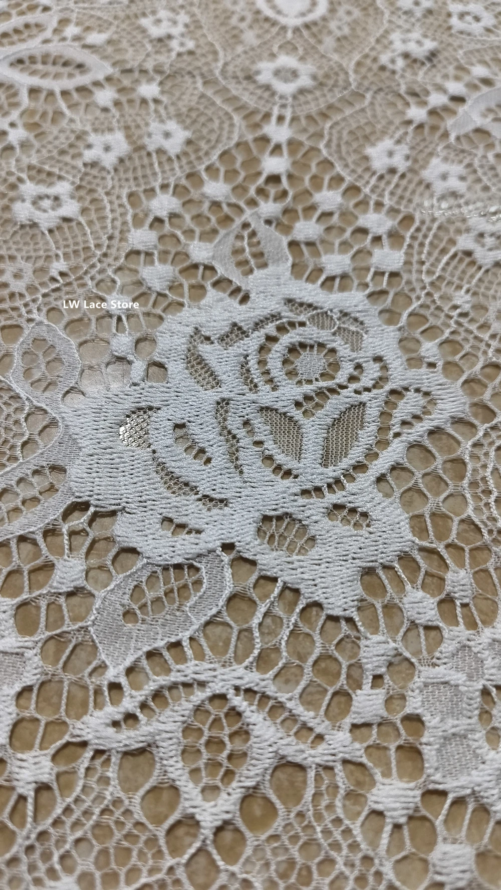 Off White Eyelash French Chantilly Lace Wedding Dress Fabric by the Meter Accesorios de costura 3 Meters Long