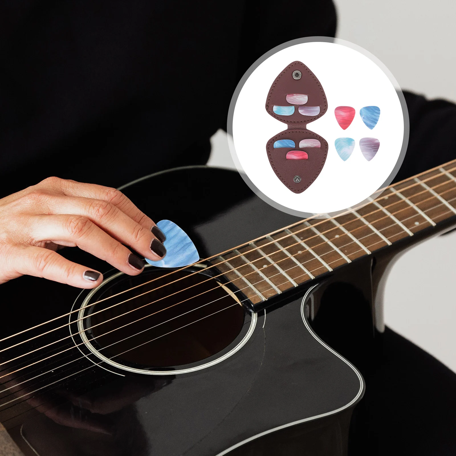 

1 Set Plastic Guitar Picks Storage Bag Ergonomic Durable Folk Electric Plectrums Premium Stringed Instrument Accessories Parts