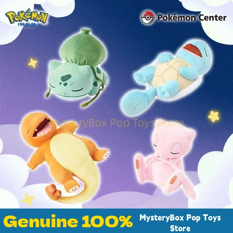 Hot Genuine PokéMon Sleep Mocchiri Series Plush Toy Bulbasaur Charmander Squirtle Soft Stuffed Anime Peripheral Soft Toy Doll