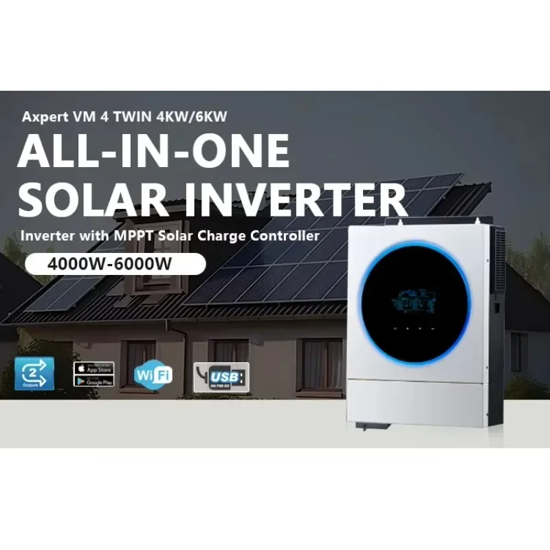Voltronic Power Axpert VM 4 TWIN 4KW 6KW Off-Grid Inverter Pure Sine Wave Solar Inverter All in One Single Phase Solar Inverter