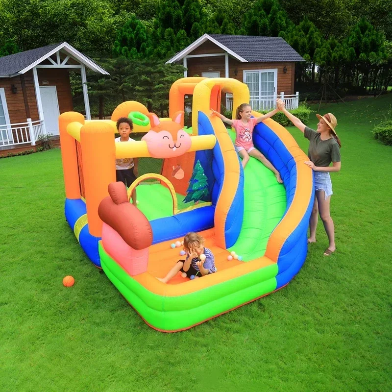 Inflatable castle indoor small household baby children trampoline slide family version naughty castle