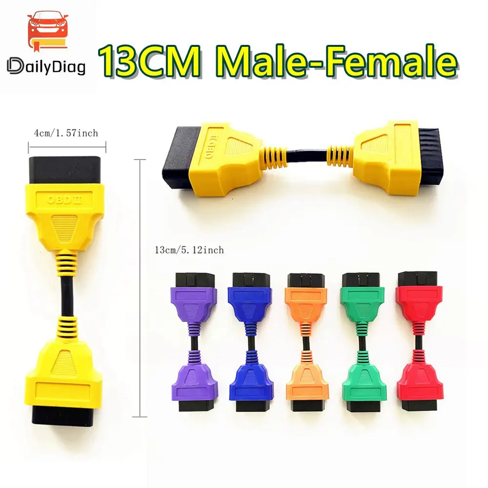 

16 Pin Cable Male to Female Plug Extension Wire 13CM Extension-Cable Suitable for OBD OBD2 Interface Extension-Wire Connector