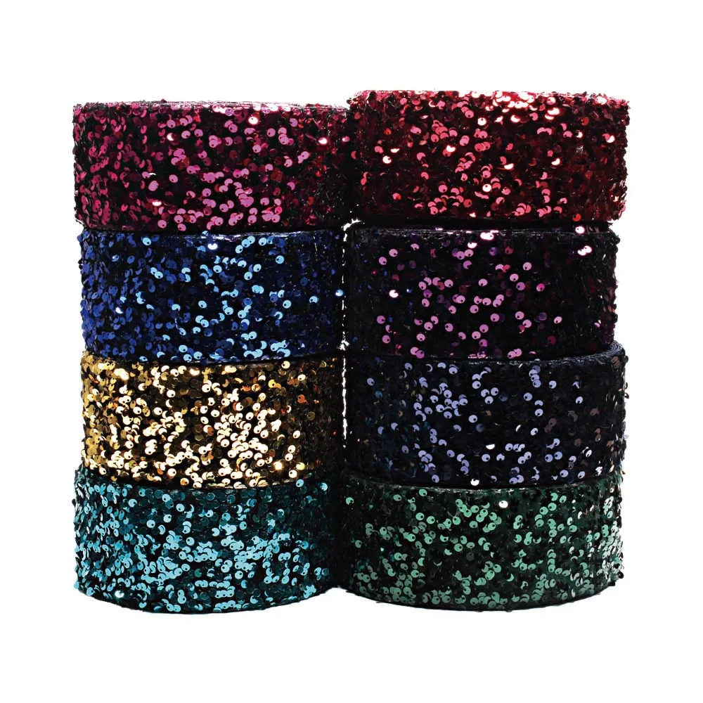 

3inch 75mm velvet sequin ribbon 20yards/lot for Hair Accessories