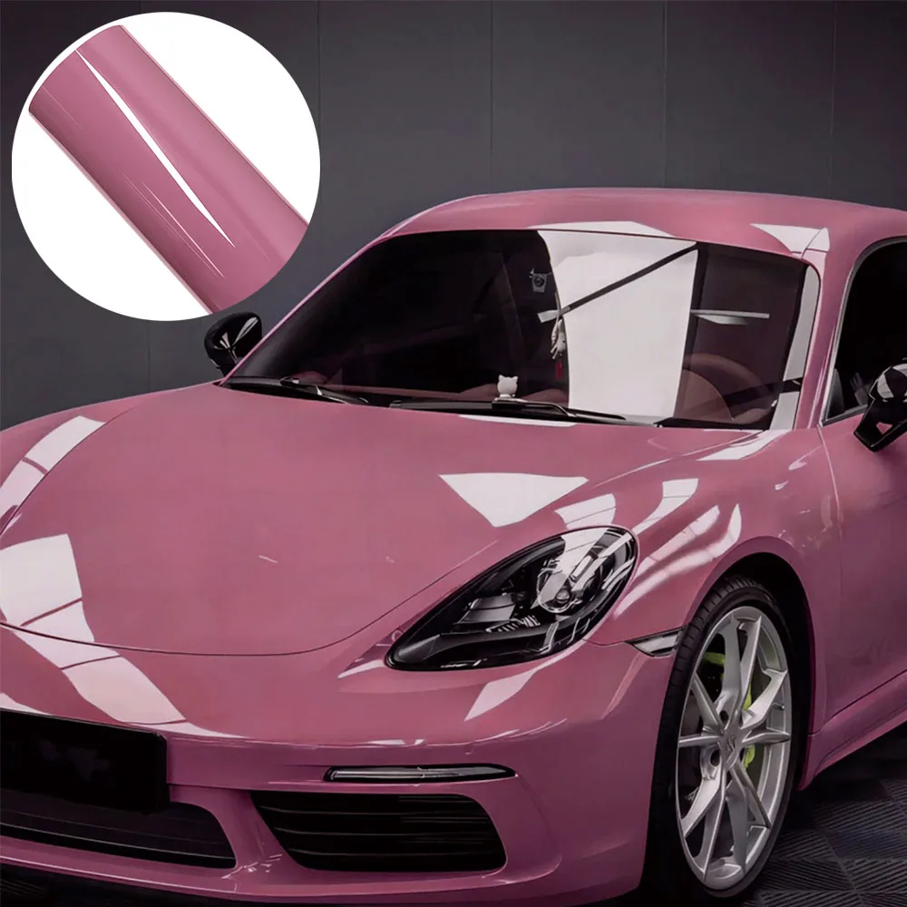 Vinilo Adhesivo para Automóviles Color Rosa Tulipán Platino, Película de PVC para Motocicletas, Adhesivo para Envolver Carrocerías, Rollo de Vinilo Autoadhesivo PET sin Burbujas