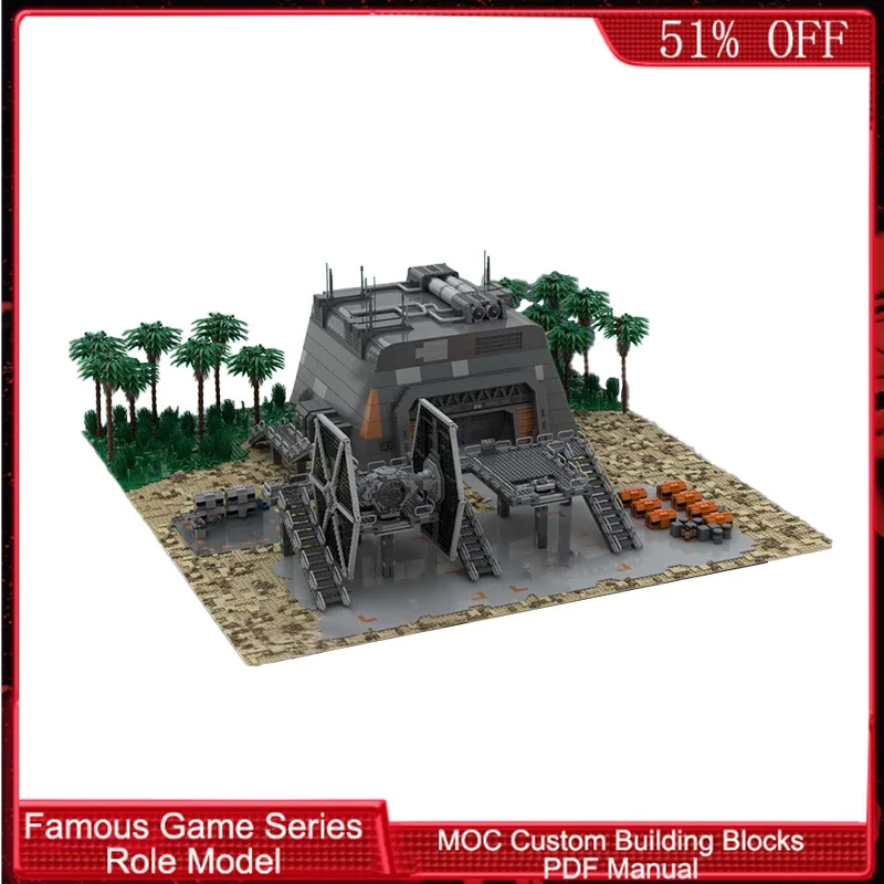 6991 PCS Construction Coastal - FortifiedBunkerwithLandingPad MOC Customize Modular Building Block Model DIY Assembly Toy Gift