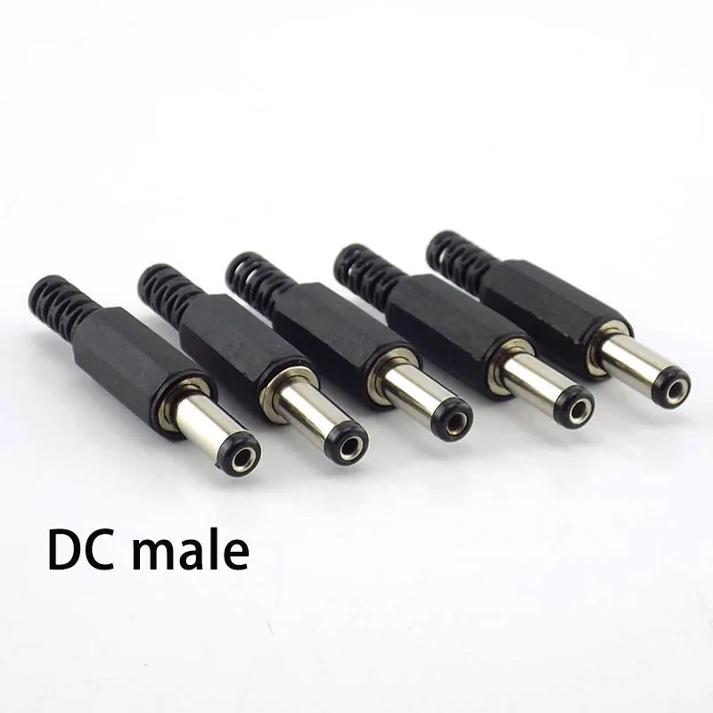 5 Stuks Dc Power Jack Pluggen Mannelijke Vrouwelijke Socket Adapter Connectoren 2.1Mm X 5.5Mm Voor Diy Projecten Demontage Vrouwelijke Mannelijke Stekker