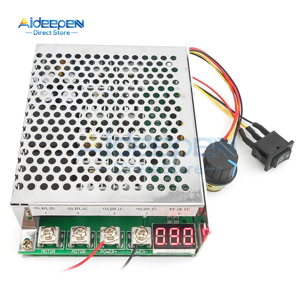 100A 5000W Reversible Motor Speed Controller High Quality PWM Control Soft Start DC10-55V Forward/reverse Rotation Dual Relay