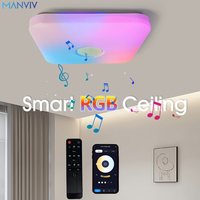 Smart Bluetooth LED Square Round Ceiling Light RGB CCT Tuya APP Dimmable Music Light with Remote Control 36W 220V Living Room