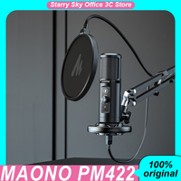 Maono PM422 Desktop Professional Microphone Built In Sound Card For Noise Reduction With Bracket Custom Gaming Music Microphone