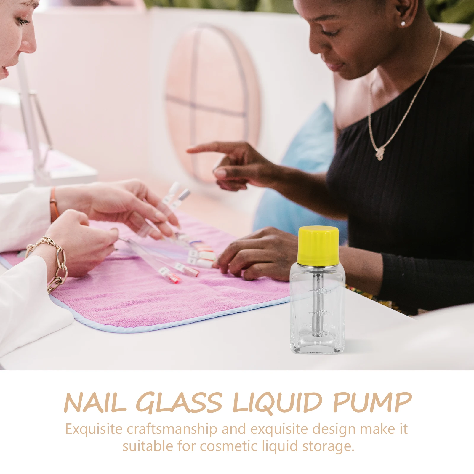 Nail Remove Bottle with Pump Press Bottles Manicure Liquid Push Dispenser Dispensing