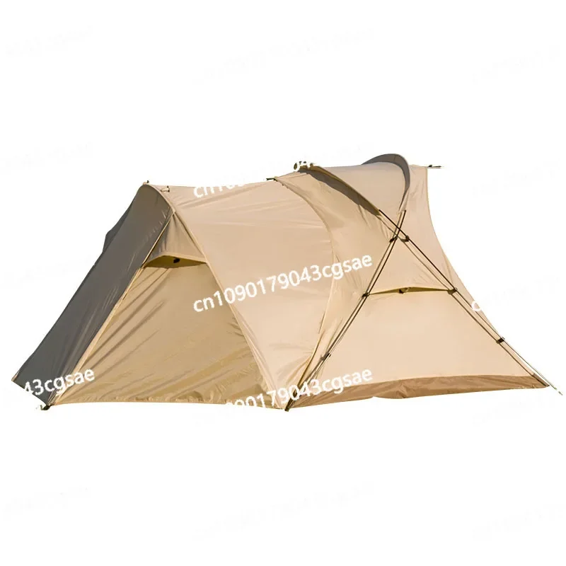 

Outdoor Lightweight Tent Camping Double Pepper Tent Hiking Four Seasons Portable Rainproof Wild