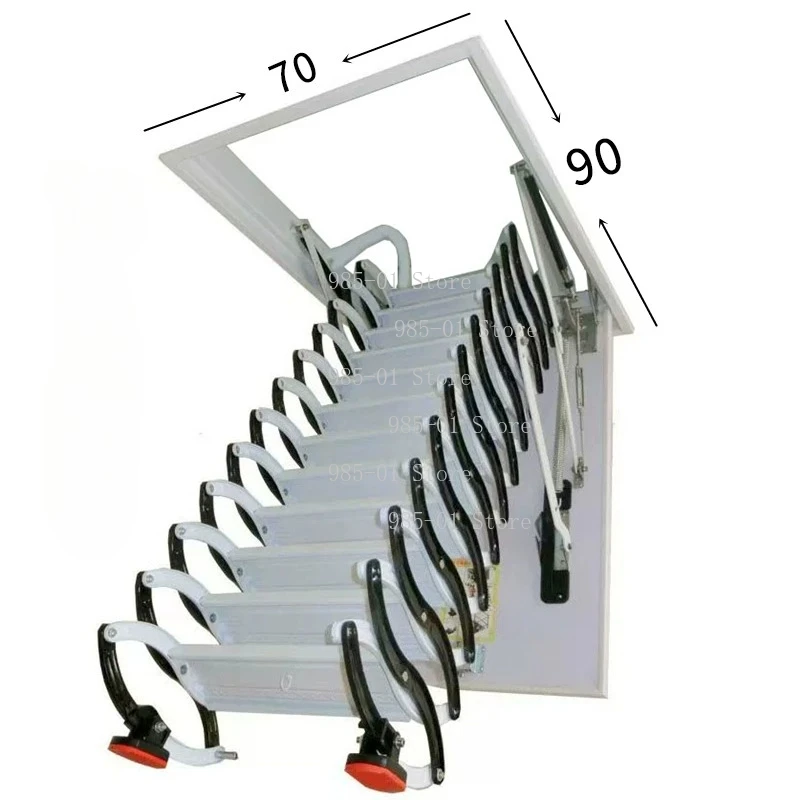 Invisible Attic Telescopic Staircase, Semi-automatic Ceiling Folding Telescopic Ladder