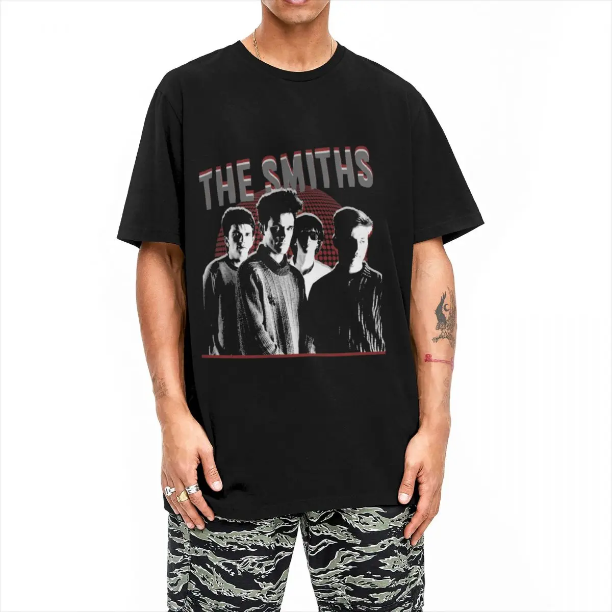 A Holding At The Smiths T-Shirt Unisex Cotton Clothes Ullzang British Rock Band Crewneck Short Sleeve