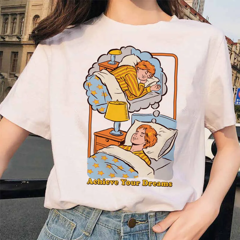 Let's Summon Demons Aesthetics T Shirt Women Summer Casual Harajuku Cartoon Print Satan Short Sleeve Tops Camiseta Streetwear