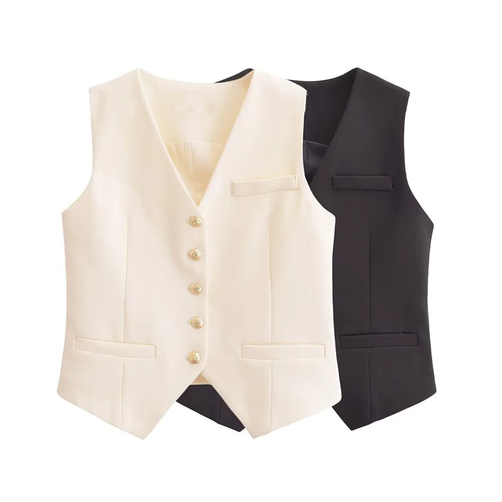 

UNIZERA women's fashionable sleeveless slimming versatile V-neck vest for spring and summer new women's clothing