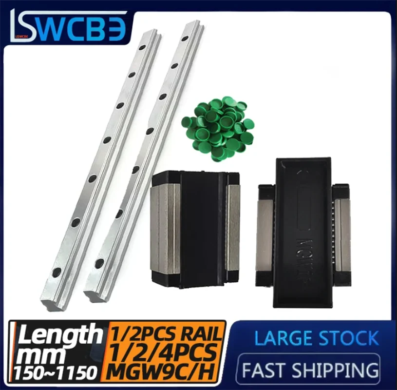 Miniature Linear Guide Slider, MGW15 Rail, L=1200-2000mm, MGW15C/MGW15H Slider, High-Precision Small Slide Rail Linear Rail