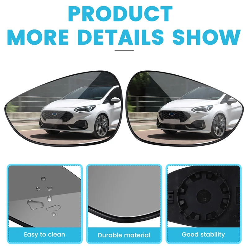

Car Rearview Mirror Glass With Heating Door Mirror Glass For Ford Fiesta MK7 2008-2017