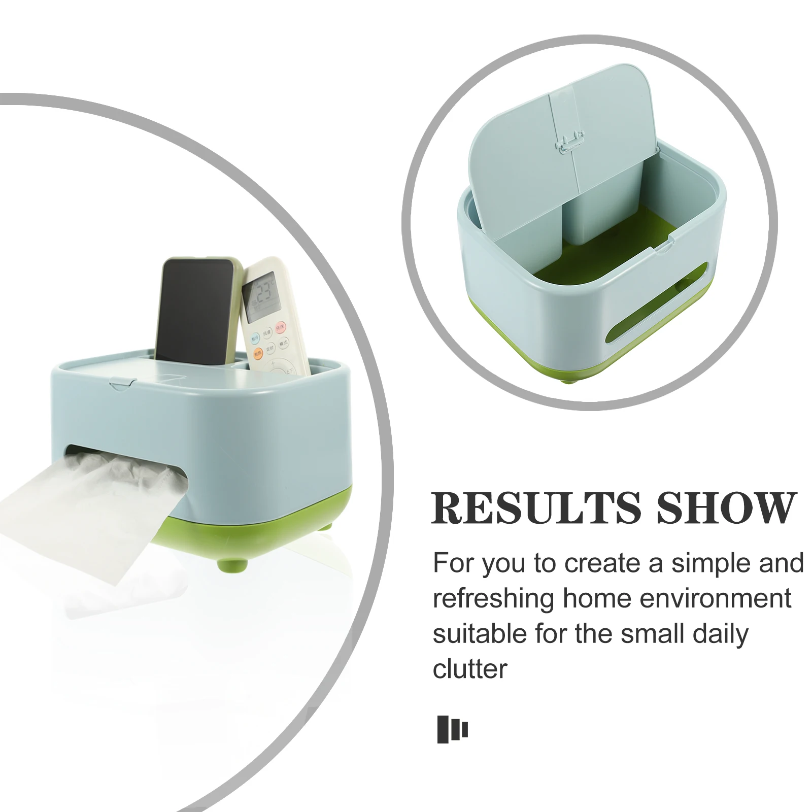 

Tissue Box Cover Multi-Use Desktop Organizer Lightweight Storage Box for Living Room Bedroom Tea Table