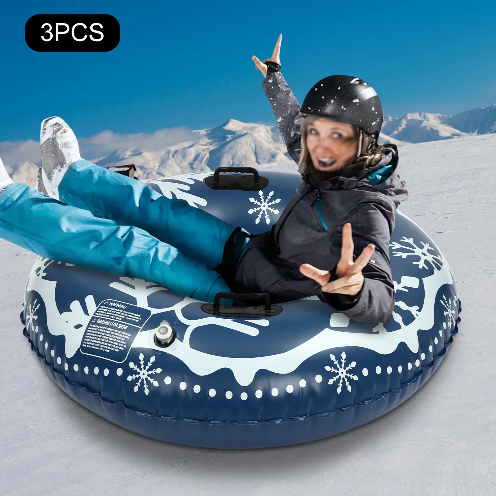 

3PCS 40inch Snow Inflatable Sleds for Kids and Adult PVC Ski Circle Sled 75-100kg Load Capacity Winter Outdoor Sports Equipment