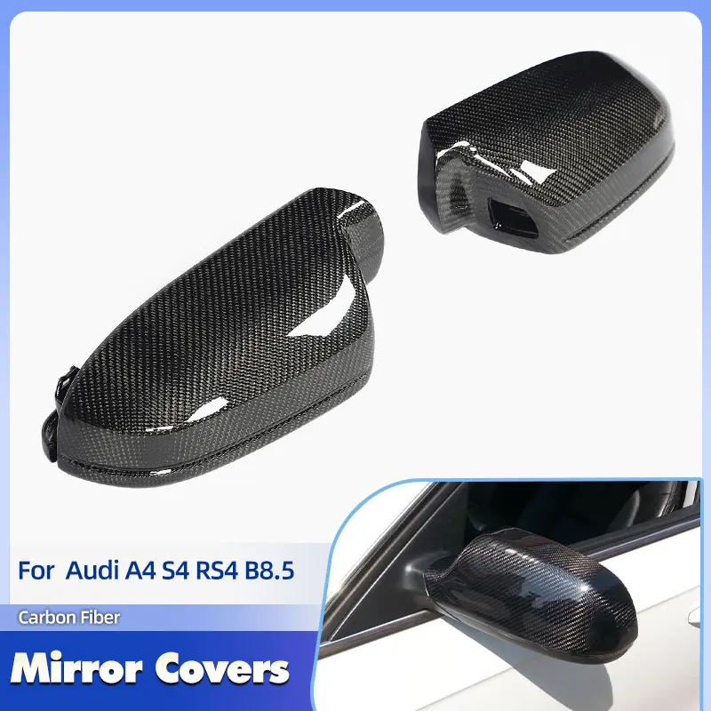 Rearview Mirror Covers Caps Carbon Fiber for Audi A4 S4 RS4 B8.5 2012-2015 A5 S5 RS5 2009-2015 Replacement Mirror Caps Shell