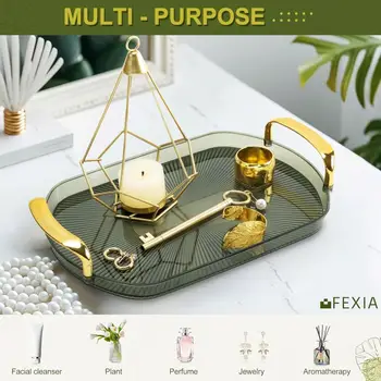 綠色浴室配件套裝 5 件套,包含綠色浴室裝飾、裝飾性梳妝托盤和皂液器,適合波西米亞風格浴室裝飾。 10 最佳銷售 浴室配件套裝 - №3