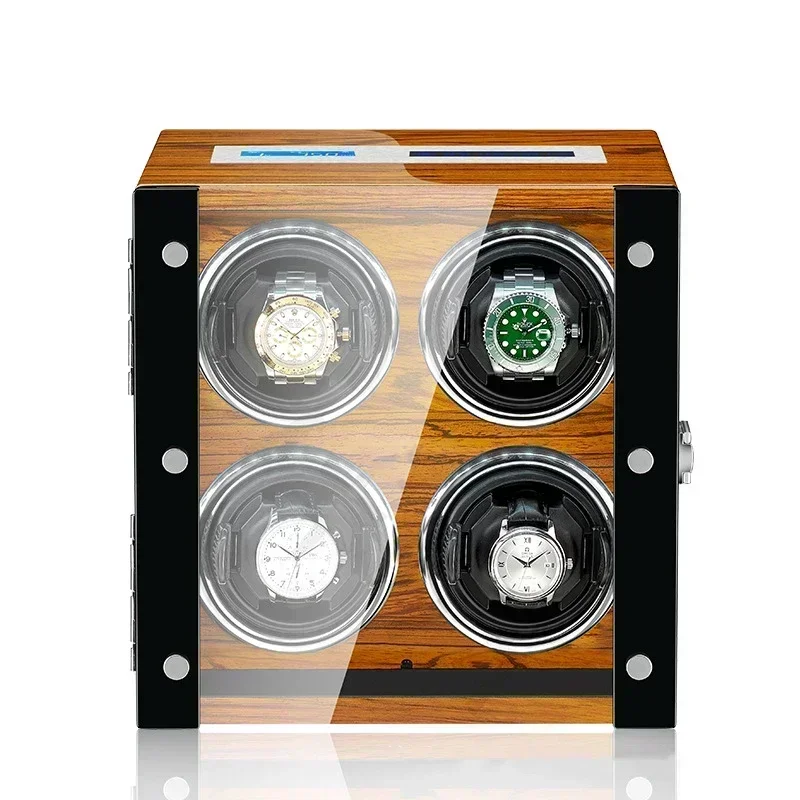 Automatic Watch Winders Case Box Remote Control 2 Slots Silent Collect Wooden Case Watches Organizer Customizable Logo OEM