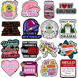 Exquisite Lapel Pins for Backpacks Manga Briefcase Badges on Backpack Funny Quotation Brooch for Clothes New Fashion Accessories