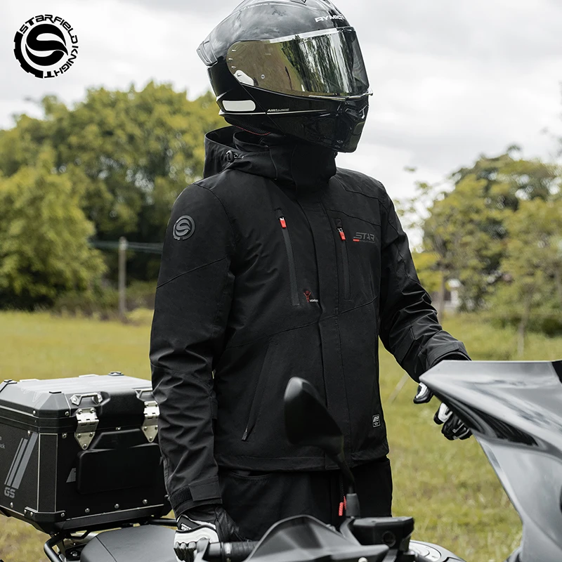 

SFK Motorcycle Jacket Men's Riding Clothes Breathable Waterproof Fabric Winter Warm Inner Liner With CE Protection Accessories
