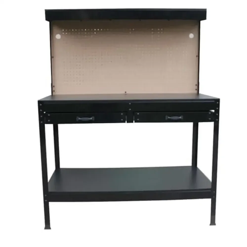 Steel Workbench with Lighting and Storage Solutions 500lbs Capacity Stable Construction Impressive Load-Bearing Energy-Efficient