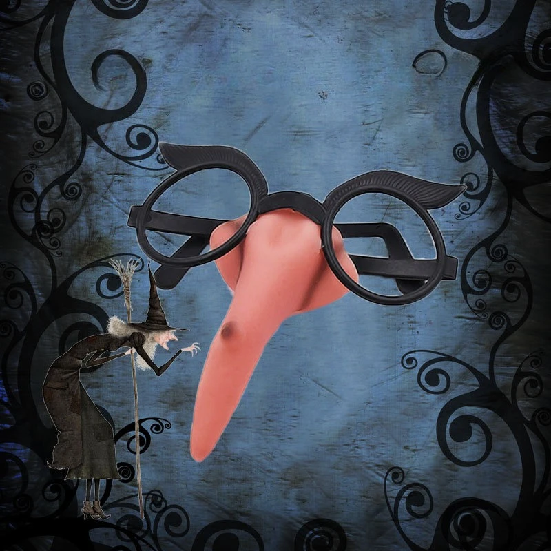 

Halloween Witch Nose & Glasses Set Costume Party Props with Elastic Straps Stage Performance Accessories for Kids 1pcs