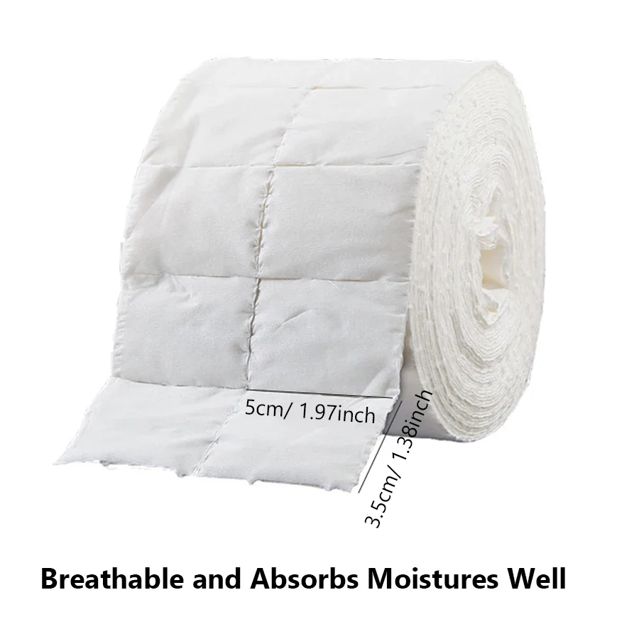 300/500Pcs Roll Lint Free Cotton Nail Wipes, Disposable Gel Polish Makeup Remover Pads, Manicure Salon Cosmetic Clean Paper view 6