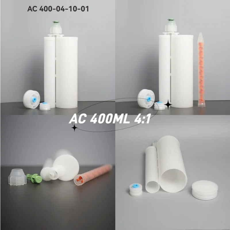 

400 мл 4:1 Sulzer Mixpac большой емкости PP PBT PA утолщенная версия AB клеевой цилиндр двухкомпонентный клеевой картридж AB