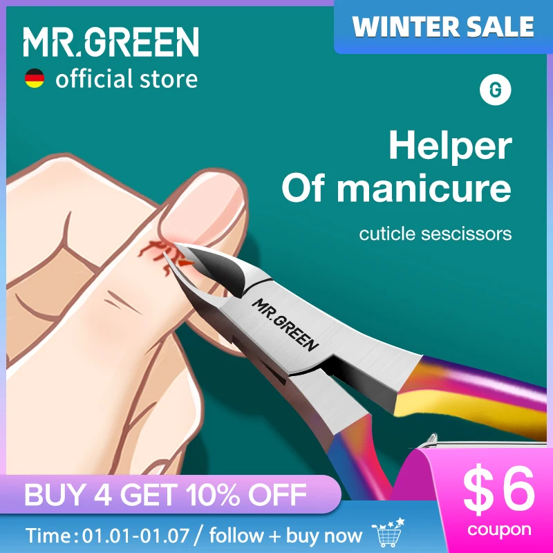 MR.GREEN Gorgeous Colorful Cuticle Nippers Cuticle Clippers Nail Manicure Scissors Trimmer Dead Skin Remover Stainless Stee Tool