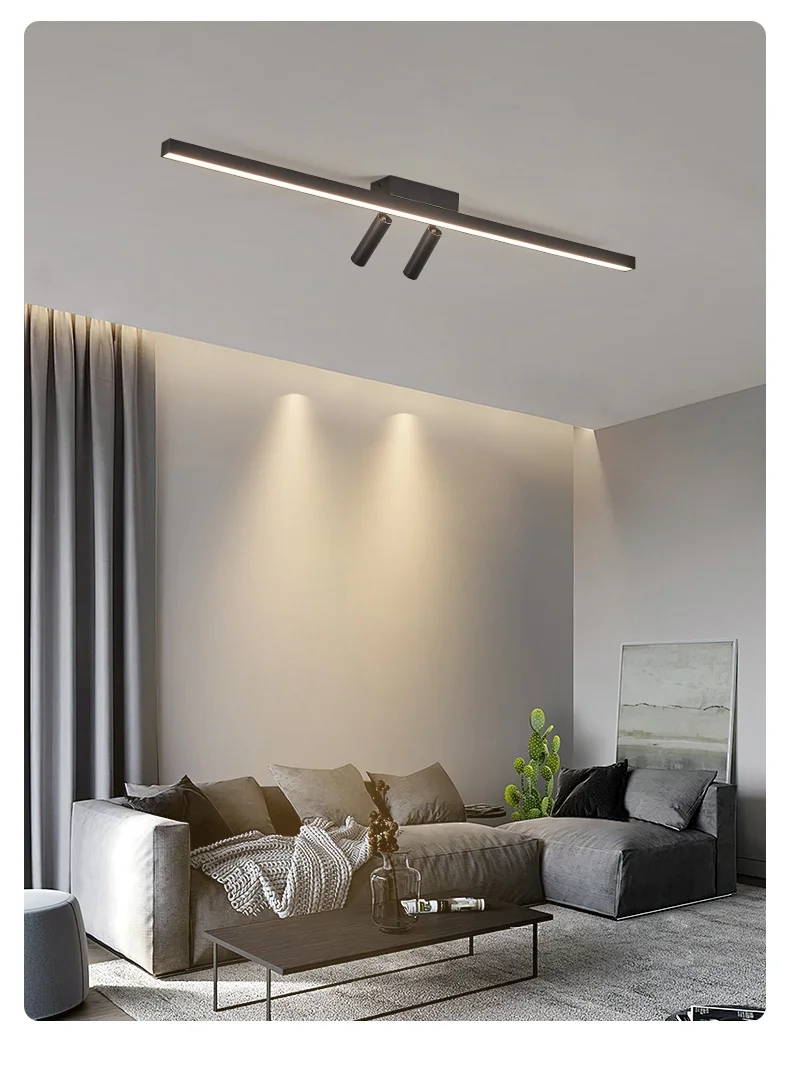 Modern LED Line Ceiling Lamp modern Living Room Dining Room Master Bedroom Study Fixture Gold Black Ceiling Lights Illumination