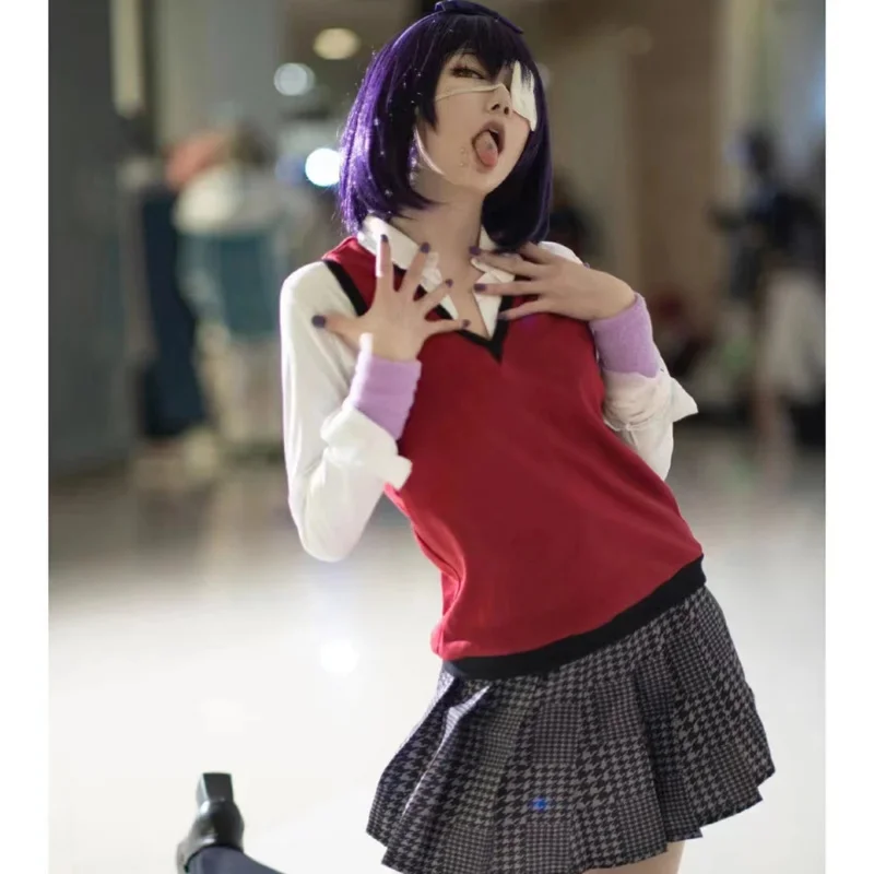 Anime Ikishima Midari Cosplay Costume Kakegurui Compulsive Gambler Accessories School JK Uniform Schoolgirl Halloween Girl Gifts